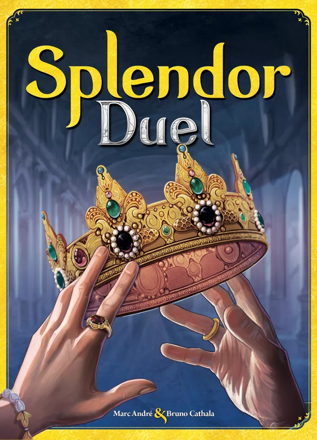 Boîte de Splendor Duel illustrant un duel de marchands de pierres précieuses à la Renaissance