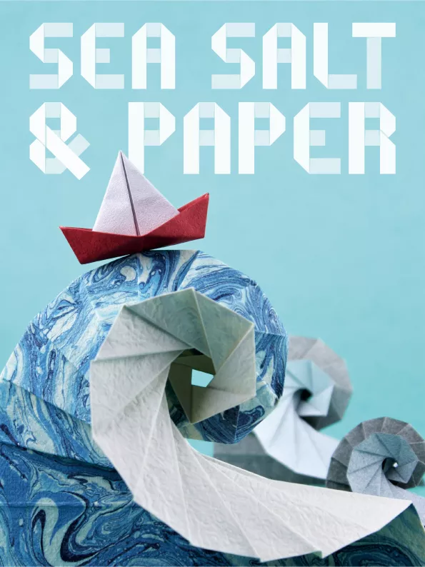 Boîte du jeu Sea Salt & Paper avec cartes d’origami marines colorées